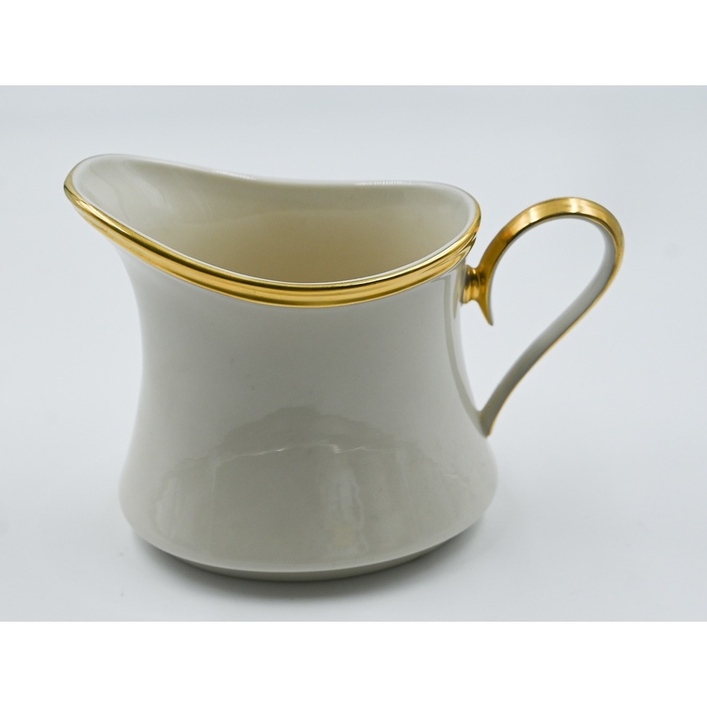 Lenox Eternal Dimension Collection Creamer Ivory Gold Trim Fine China USA MINT
